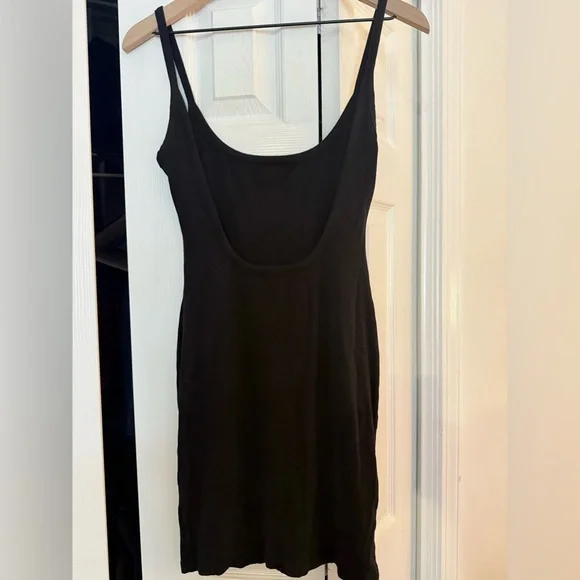 All Things Golden Luxe Rib Low Back Mini Dress | Black | Size Small or Medium - Picture 2 of 6